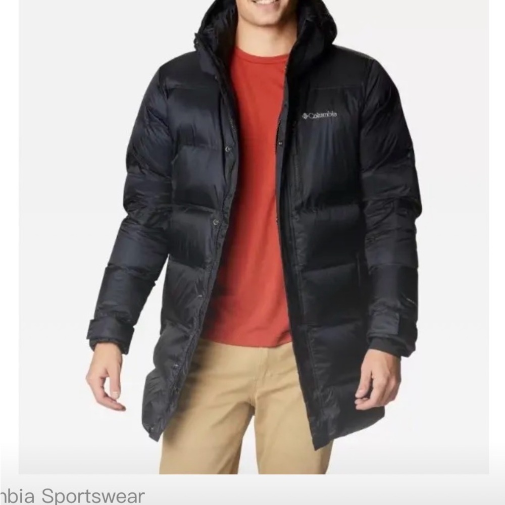 Columbia Men's Long Black Puffer Coat
